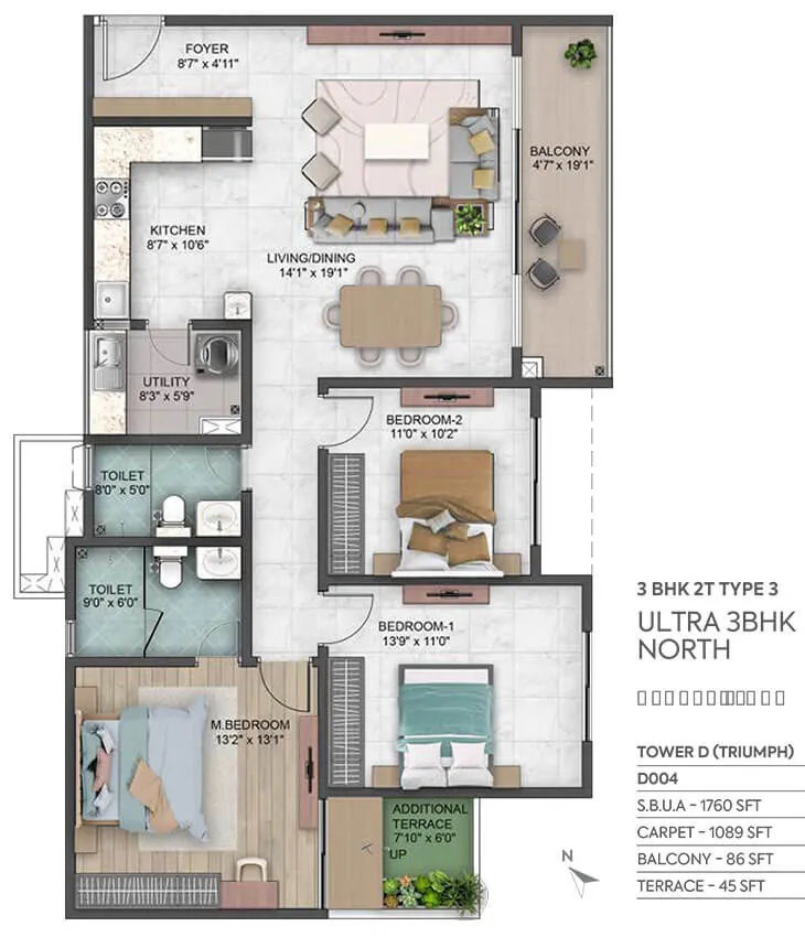 3BHK-1760-Sumadhura-Capitol-Resi