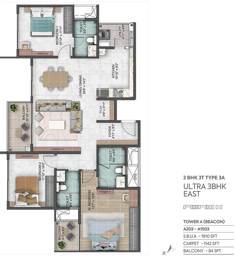 3BHK-1810-Sumadhura-Capitol-Resi